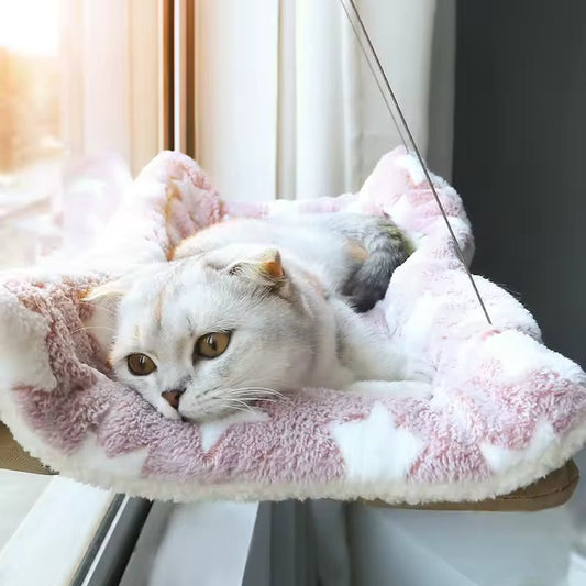 Cat Hammock Hanging Cat Bed Cat Bed House Kitten Climbing Frame Sunny Window Perch Nest Load Capacity up to 20 kg Pet Accessories